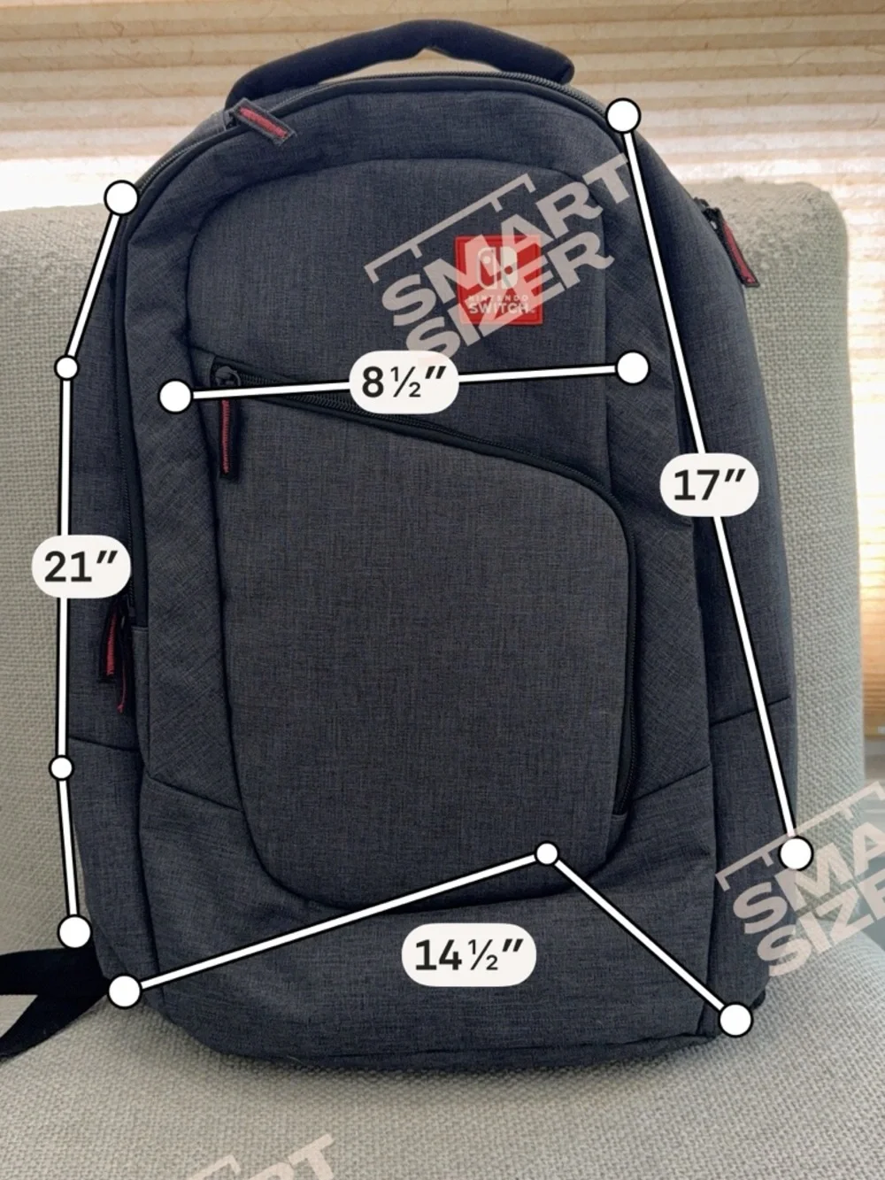 Nintendo Switch Gray Travel Backpack with Red Logo Accent